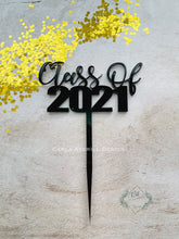 Load image into Gallery viewer, "Class of ...." Black Acrylic Cake Topper