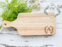 Load image into Gallery viewer, Engraved Paddle Handle Bread Board/Charcuterie Board