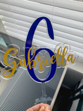 Load image into Gallery viewer, Acrylic Cake Topper - Name and Number