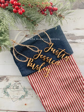 Load image into Gallery viewer, Laser Cut Wood Stocking Name