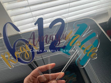 Load image into Gallery viewer, Acrylic Cake Topper - Name and Number