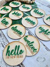 Load image into Gallery viewer, Layered Acrylic and Engraved Wood Milestone Set