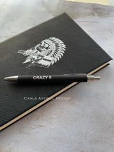 Load image into Gallery viewer, Personalized Black Vegan Leatherette Pen