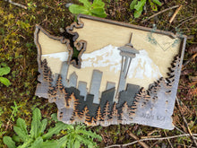Load image into Gallery viewer, Layered Wood Washington Art Piece with Engraving