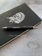 Load image into Gallery viewer, Engraved Leatherette Vegan Journal with Unit Crest and Call Sign
