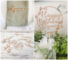 Load image into Gallery viewer, Personalized Wood Cake Topper