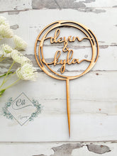 Load image into Gallery viewer, Personalized Wood Wedding Cake Topper