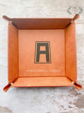 Load image into Gallery viewer, Engraved Vegan Leather Valet Tray with Unit Crest