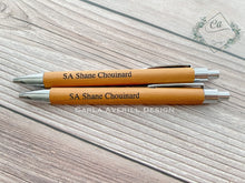 Load image into Gallery viewer, Personalized Bamboo Vegan Leatherette Pen