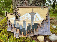 Load image into Gallery viewer, Layered Wood Washington Art Piece with Engraving