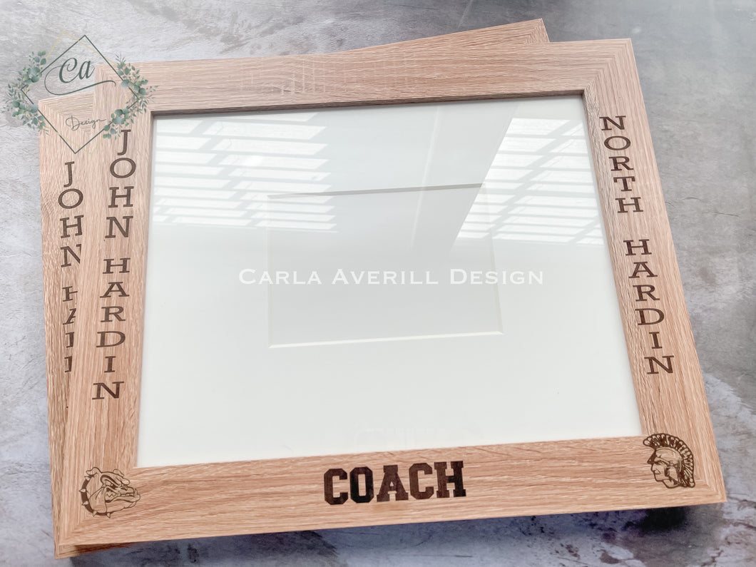 Engraved Coach/Teacher Appreciation Frame with Signature Mat