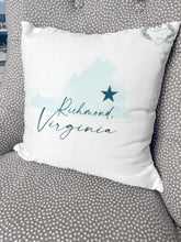 Load image into Gallery viewer, Personalized State Outline Watercolor Pillow
