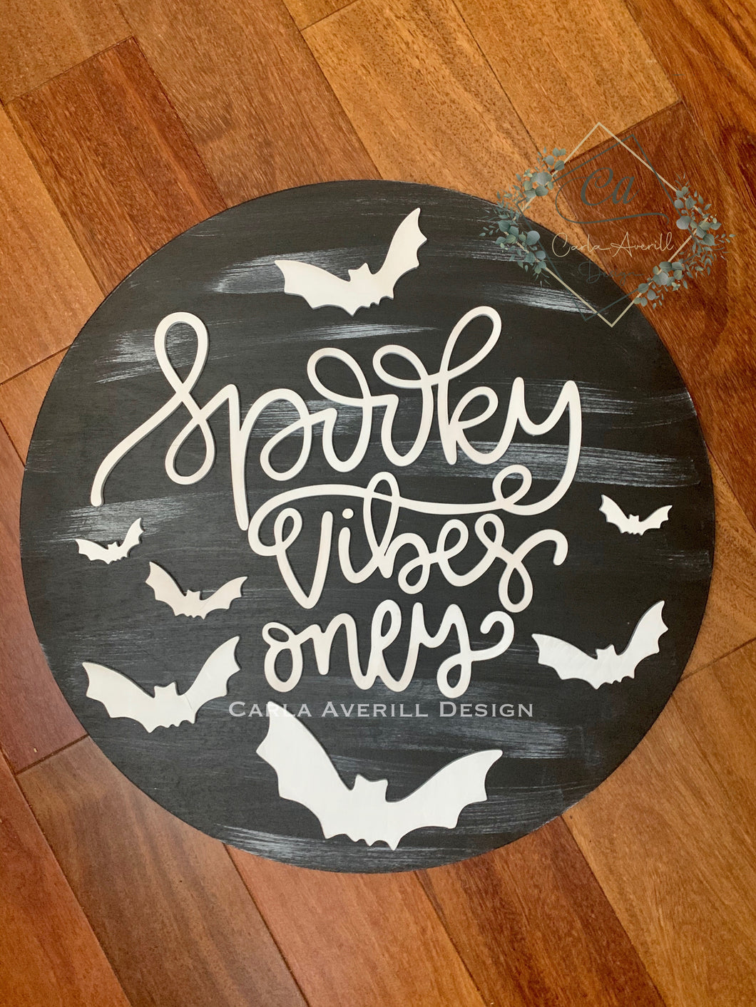 Halloween Spooky Vibes Round Sign