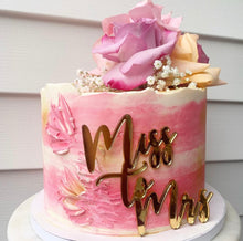 Load image into Gallery viewer, &quot;Miss to Mrs&quot; Mirrored Acrylic Cake Name Plate
