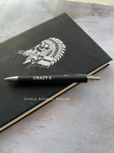 Load image into Gallery viewer, Personalized Black Vegan Leatherette Pen
