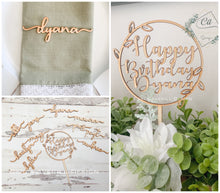 Load image into Gallery viewer, Personalized Wood Cake Topper
