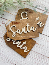 Load image into Gallery viewer, Wood Santa Gift Tag
