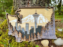 Load image into Gallery viewer, Layered Wood Washington Art Piece with Engraving
